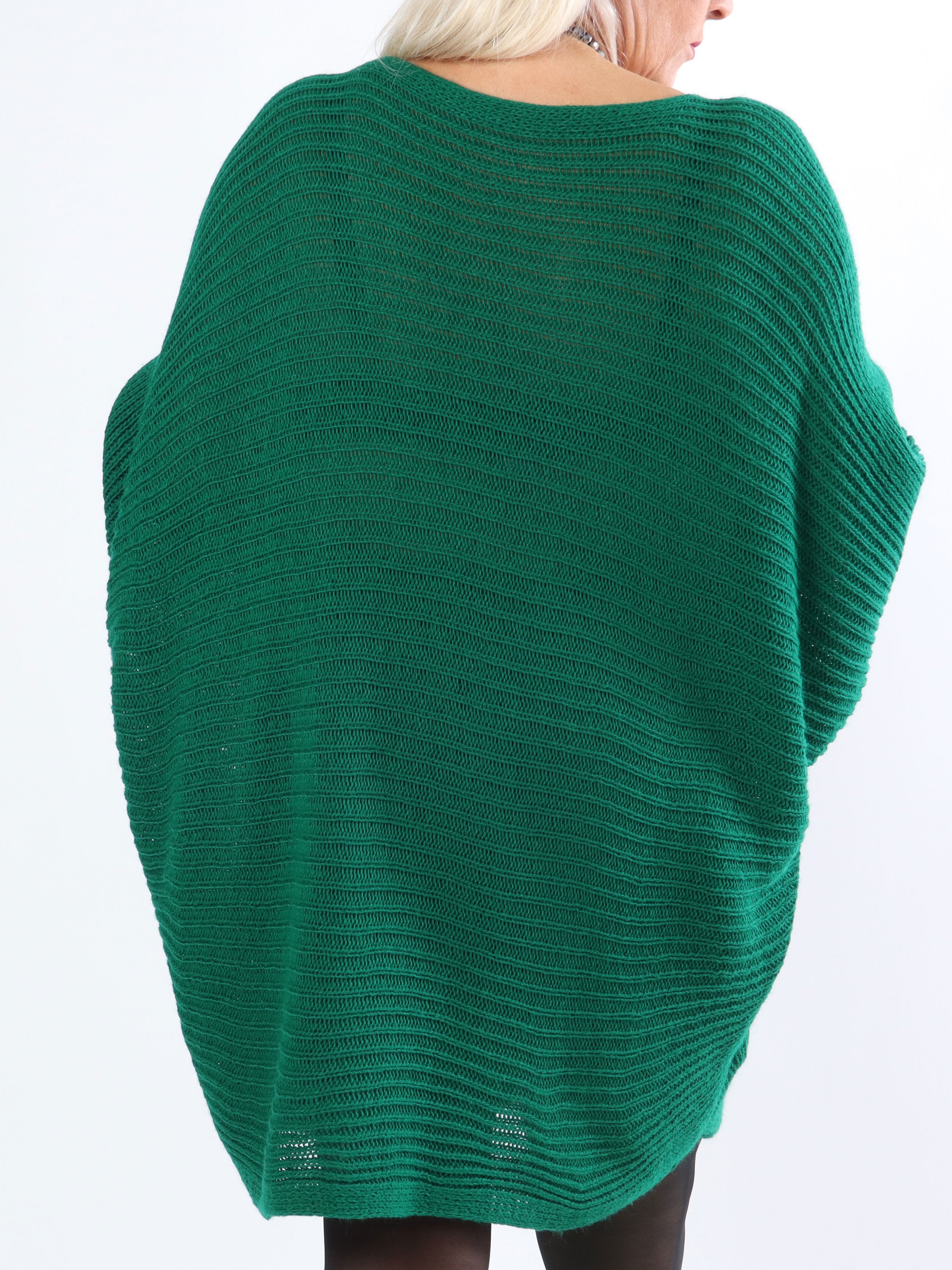 Gabbi - Plus size strik med flagermusærmer